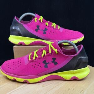 Under Armour Women's Speedform Apollo Pink/Green Running Sneakers Size 10